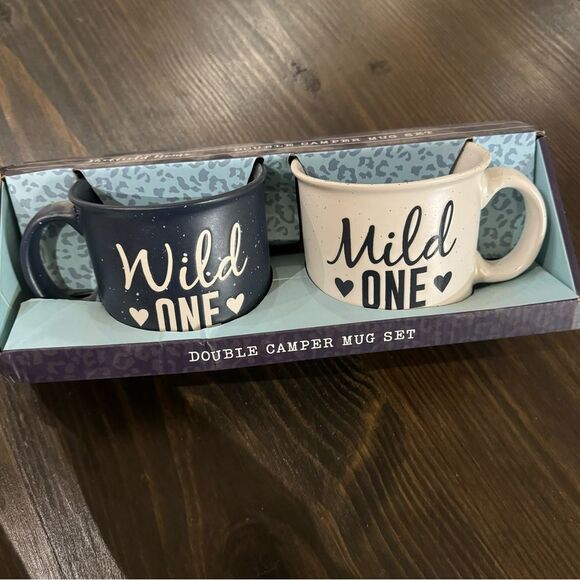 “Wild One” and “Mild One” ceramic mug set by Sheffield Home NIB - Picture 1 of 4